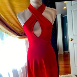 American Apparel red halter dress